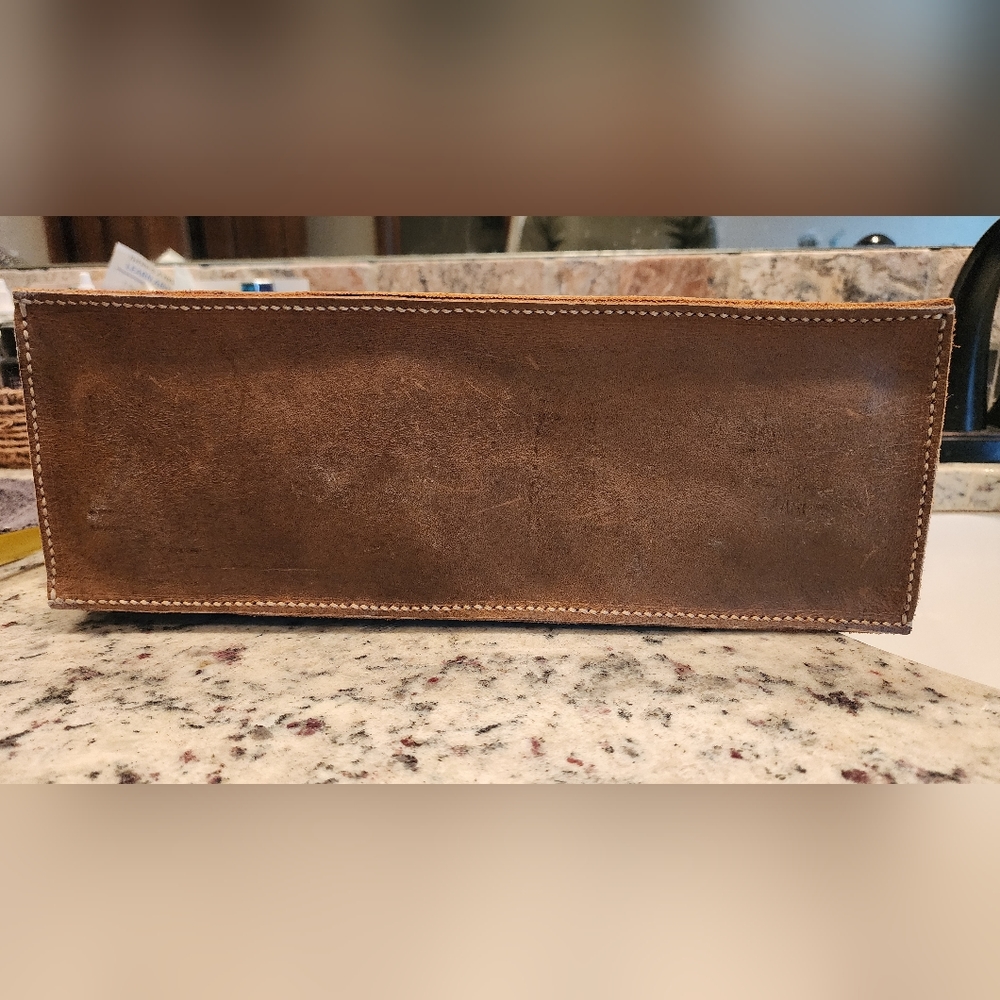 Handmade Leather Purse w/Butterfly "Branding" - Picture 2 of 9